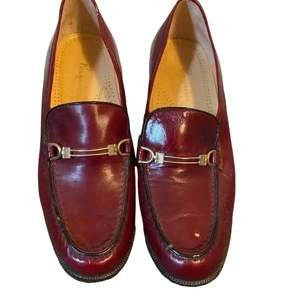 Rasprini Womens Vintage Leather Loafer Shoes - Picture 4 of 9